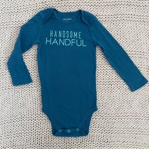 Okie Dokie Handsome Handful Blue Boys Bodysuit Size 24 Months